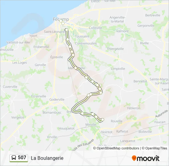Mapa de 507 de autobús