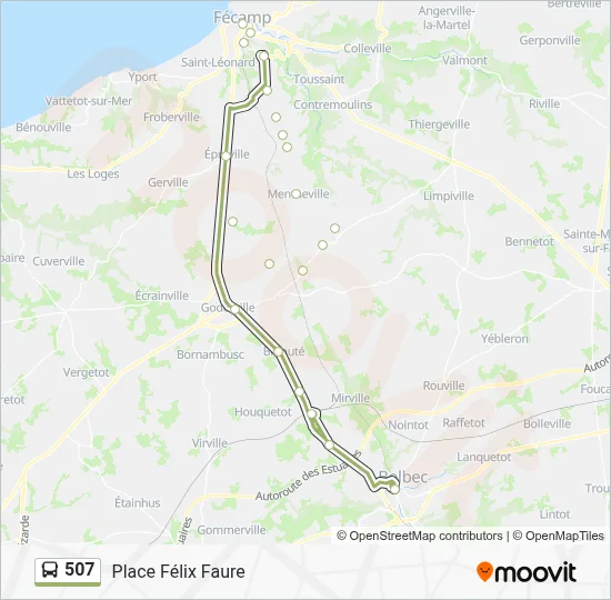 Mapa de 507 de autobús