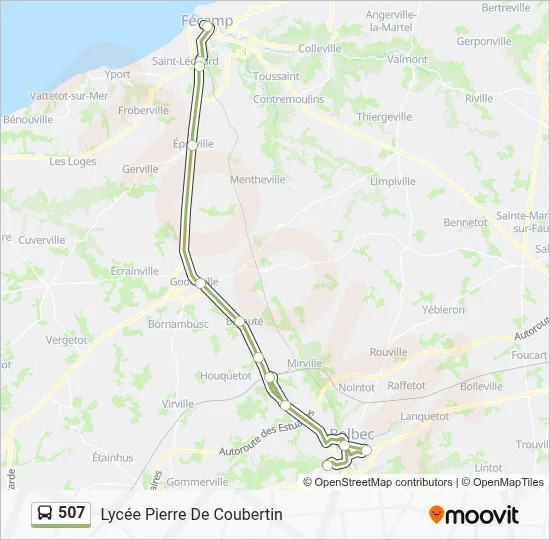 Mapa de 507 de autobús