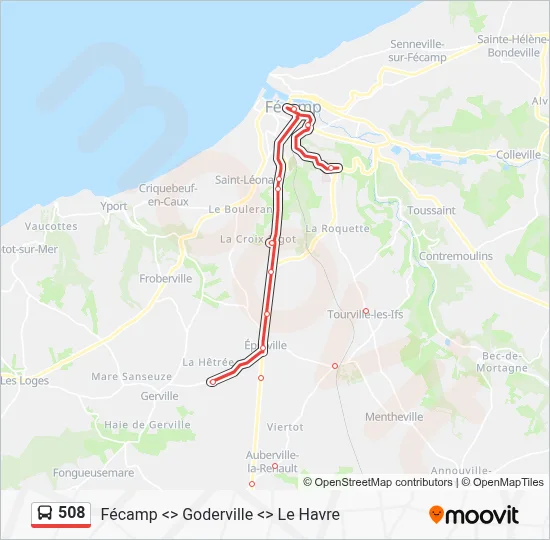 Mapa de 508 de autobús