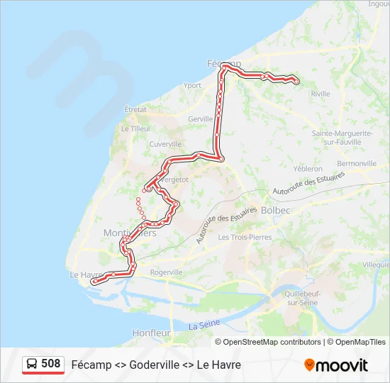 Plan de la ligne 508 de bus