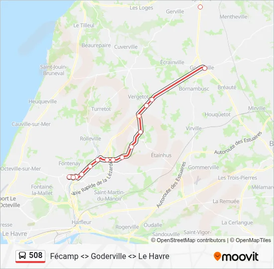 Plan de la ligne 508 de bus