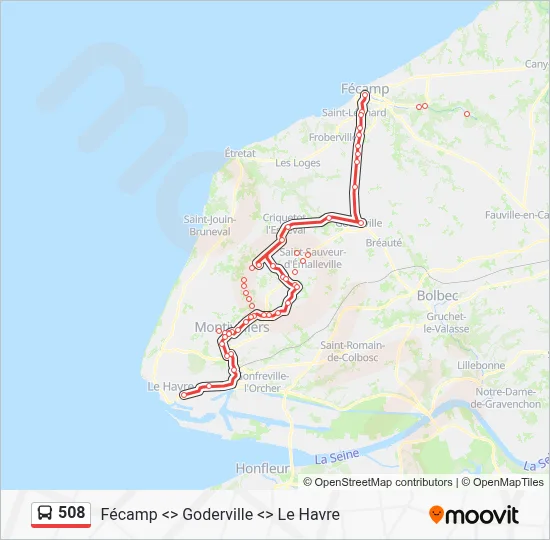 508 Bus Line Map