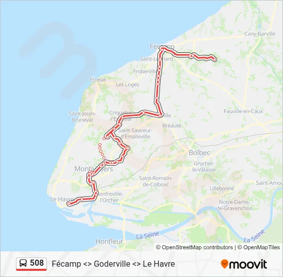508 Bus Line Map