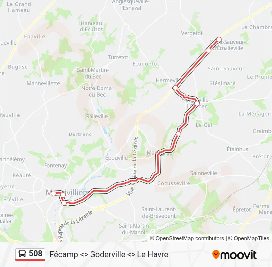 508 Bus Line Map