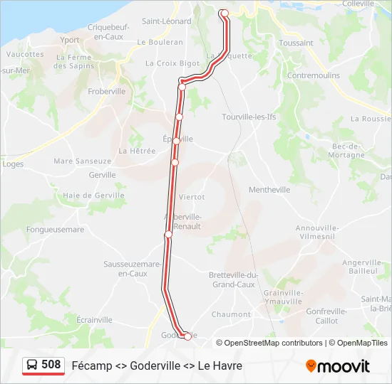 508 Bus Line Map