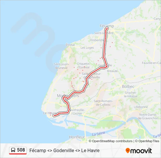 508 Bus Line Map