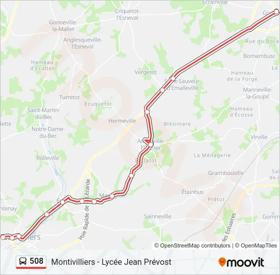 508 Bus Line Map