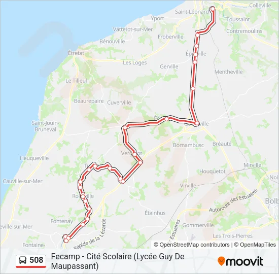 508 Bus Line Map
