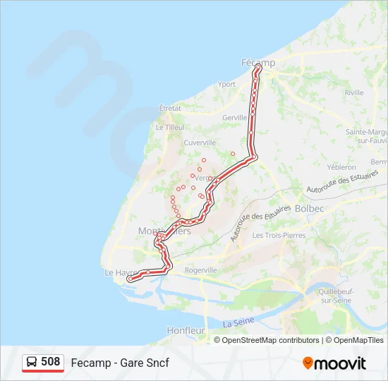 508 Bus Line Map