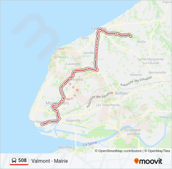 508 Bus Line Map
