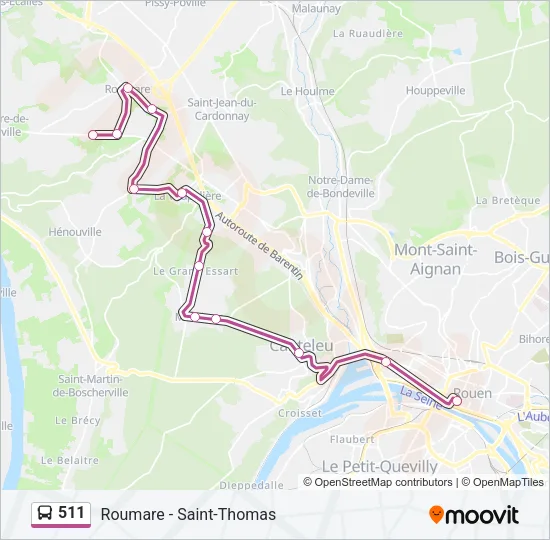 511 Bus Line Map