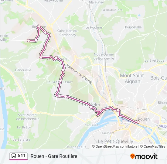 511 Bus Line Map