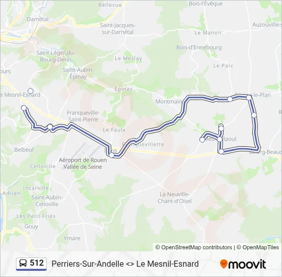 Plan de la ligne 512 de bus