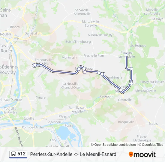 512 Bus Line Map