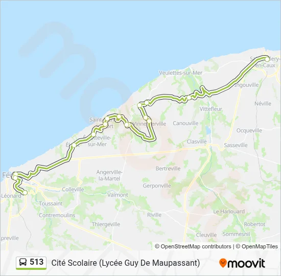 Plan de la ligne 513 de bus