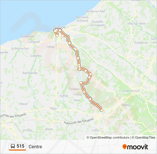 Mapa de 515 de autobús