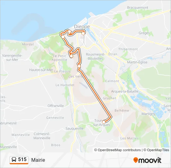 Mapa de 515 de autobús
