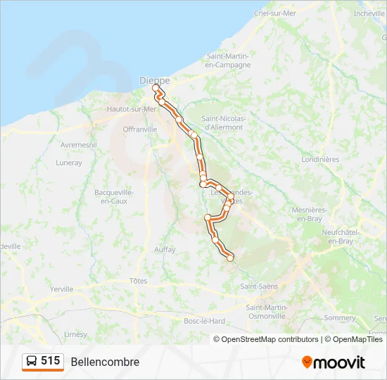 515 Bus Line Map