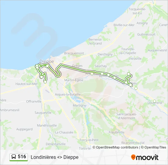 Mapa de 516 de autobús