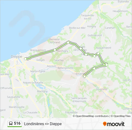 Mapa de 516 de autobús