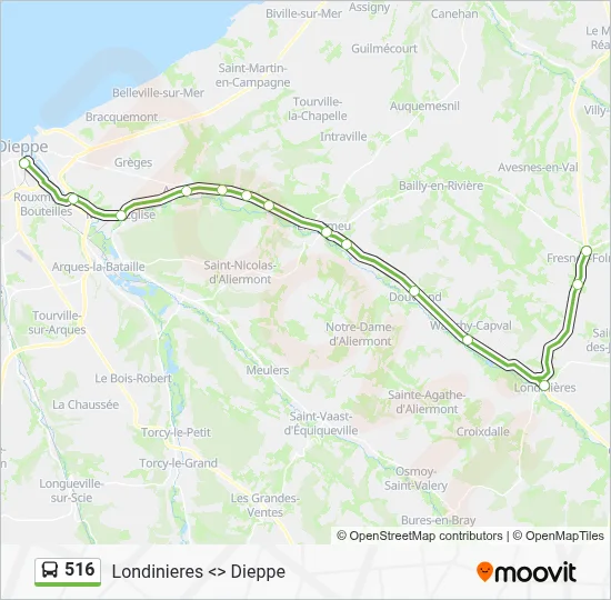 516 Bus Line Map