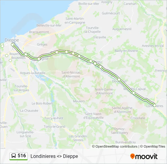 516 Bus Line Map