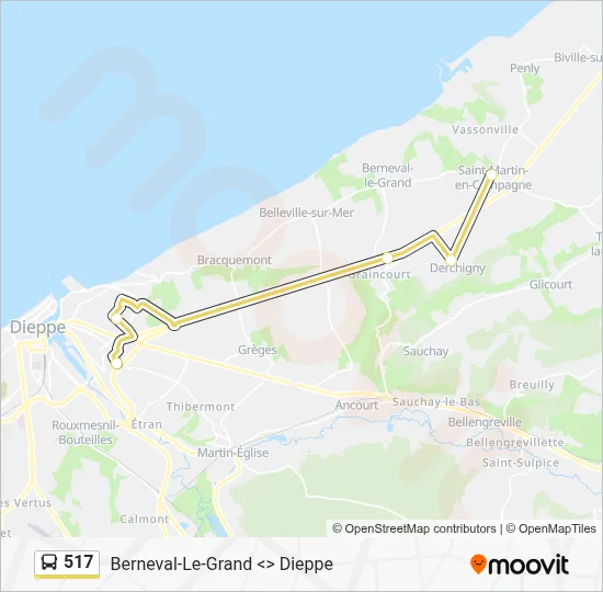 Plan de la ligne 517 de bus