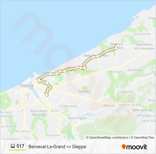 Plan de la ligne 517 de bus