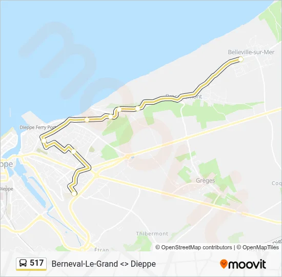 Mapa de 517 de autobús