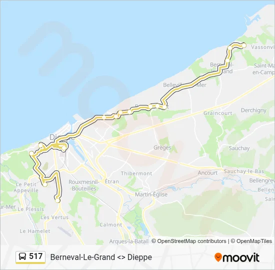 Plan de la ligne 517 de bus