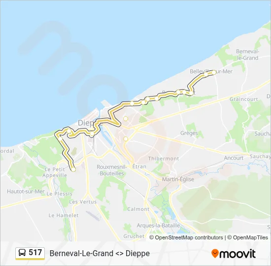 Plan de la ligne 517 de bus