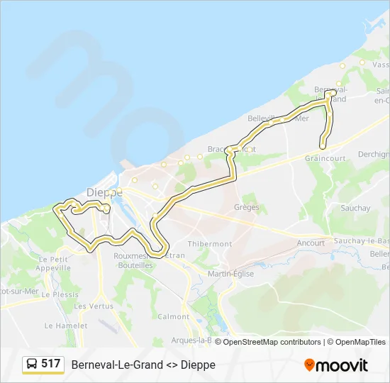 Plan de la ligne 517 de bus