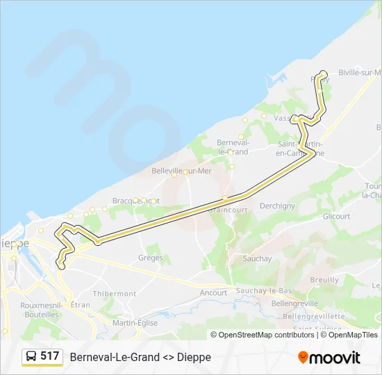 Mapa de 517 de autobús