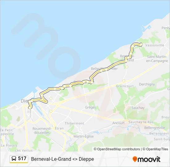 Plan de la ligne 517 de bus
