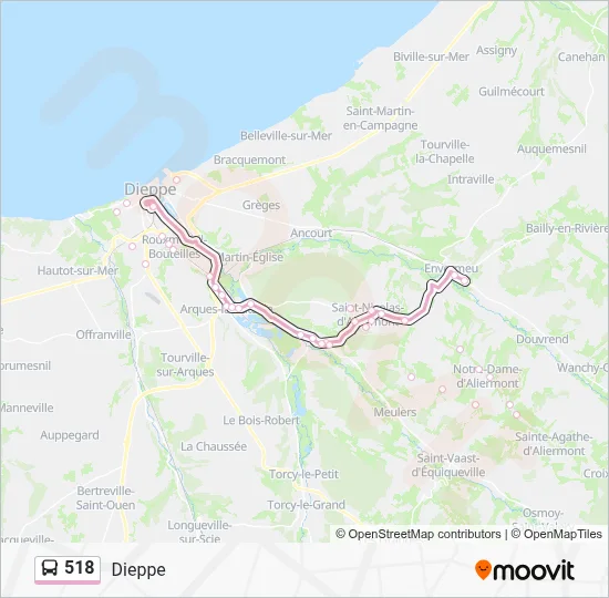 518 Bus Line Map