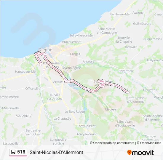 518 Bus Line Map