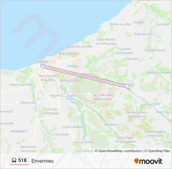 518 Bus Line Map