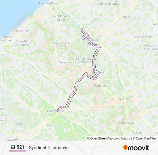 Mapa de 521 de autobús