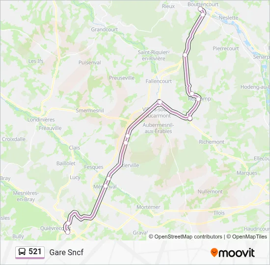 Mapa de 521 de autobús
