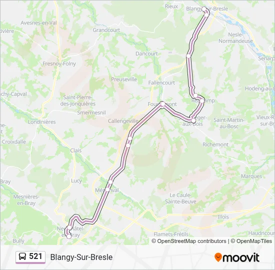 521 Bus Line Map