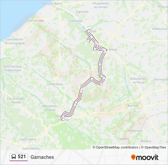 521 Bus Line Map