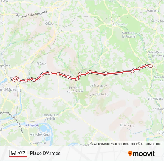 Mapa de 522 de autobús
