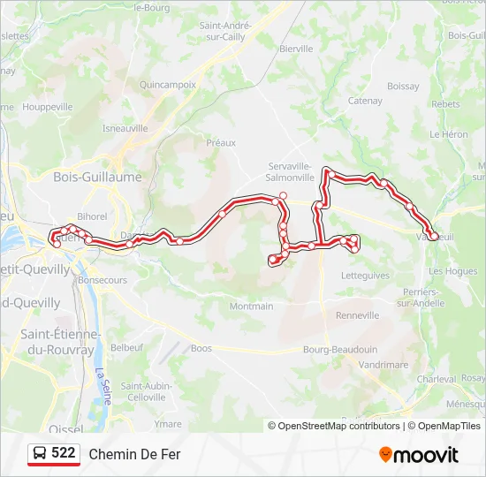 Mapa de 522 de autobús