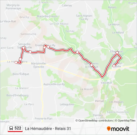 Mapa de 522 de autobús