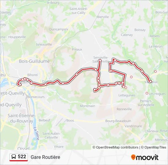 Mapa de 522 de autobús