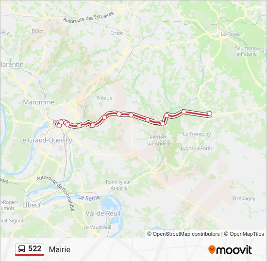 Mapa de 522 de autobús