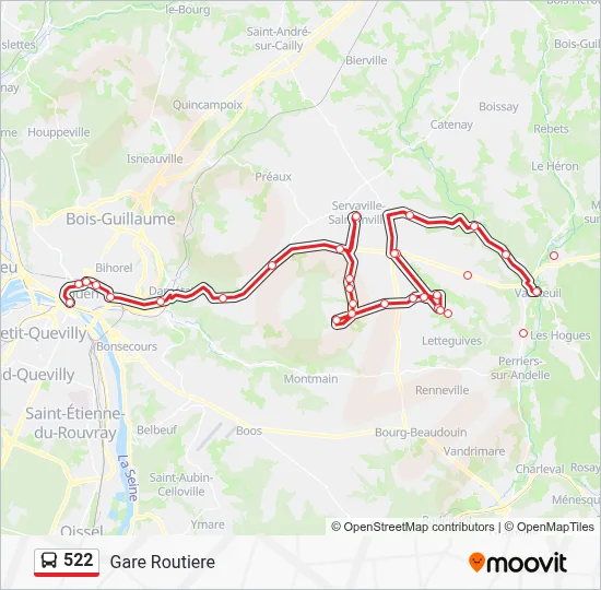 522 Bus Line Map