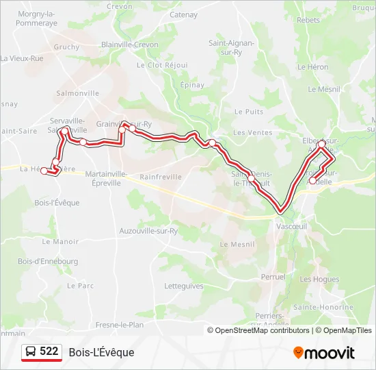 522 Bus Line Map