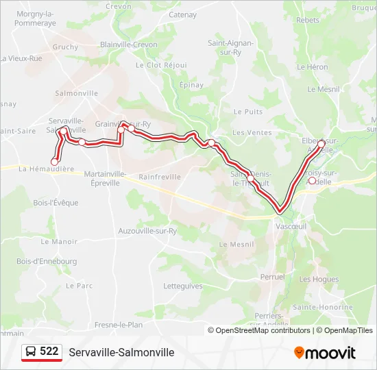 522 Bus Line Map